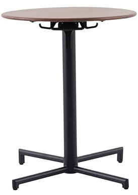 METRO Professional Outdoor Bistrotisch Aveiro, Stahl, Ø 60 x 74 cm, Klappbar, Wetterfest, Rund, Holz-Effekt-Druck, Braun