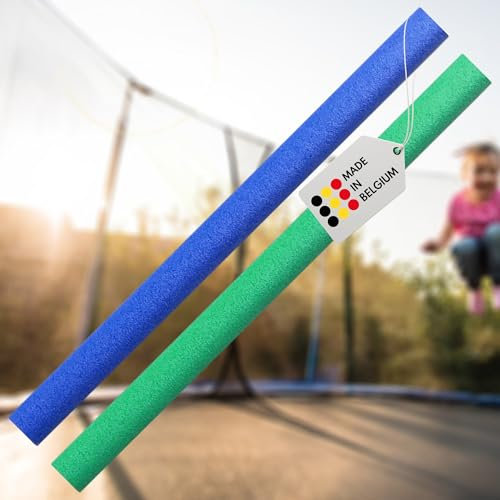 AWM Trampolin Schaumstoff 1000 mm Schaumstoffrohre Schaumstoffpolster Stangenschutz Made in Belgium (16, Mix - Blau x Grün)