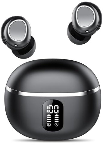 Kopfhörer Kabellos Bluetooth, Bluetooth Kopfhörer 5.3 mit 4 ENC Mic, Mini In-Ear Schlafkopfhörer 50H Laufzeit, Sanfter Klang Bequem Tragen ohne Druckgefühl, IPX7 Wasserdicht Ultraleicht Ohrhörer