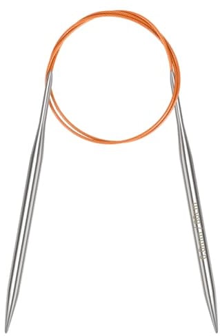 Coopay Rundstricknadeln 6,0mm, Stricknadeln Rundstricknadel 80cm aus Edelstahl mit Flexiblem Kabel, feste Metall-Rundstricknadel für Dicke & Feine Wolle Stricken Socken, Pullover, Handschuhe, Schal