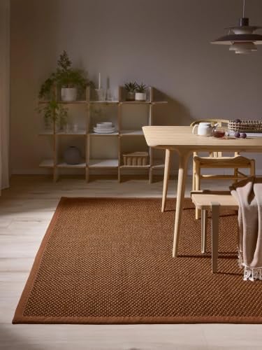 benuta Pure Sisalteppich Greta - Hellbraun 200x300 cm - 100% Sisal - Rechteckig & im Style: Bordüre, Uni, Natural Living, Scandi Living - Pflegeleicht für Wohnzimmer Schlafzimmer
