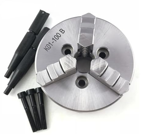 Mini-Drehfutter for Holz, 3-Backen-Drehfutter, 100 mm, selbstzentrierendes Spannfutter K01-100B