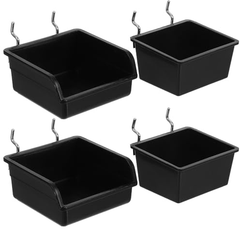 jojofuny 4 Stück Werkzeugaufhänger für Garagenwand aus Kunststoff und Stahl Schraubenaufbewahrungsbox mit Hoher Haltbarkeit für Lochwand Organizer in Werkstatt und Büro