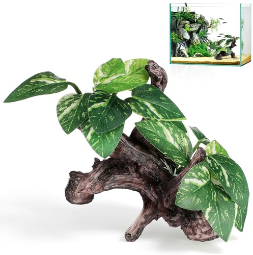 Cabilock Décoration et Grotte en Résine Bois Flotté Réaliste Aquarium Cachette Élégante pour Reptiles et Poissons pour Aquarium Maison ou Bureau