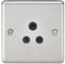 KNIGHTSBRIDGE CL5ABC 5A Unswitched Socket-Rounded Edge Brushed Chrome Finish with Black Insert