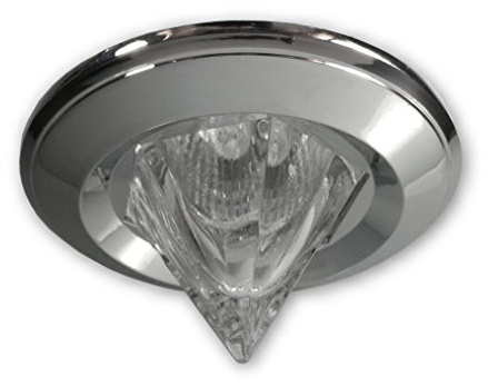 LED Einbaustrahler GU10 230 V Pyramiden Spot chrom glänzend - Einbauleuchte Spot Strahler für 68er Lochbohrung geeignet - Deckeneinbaustrahler Einbauspot für Halogen oder LED Leuchtmittel