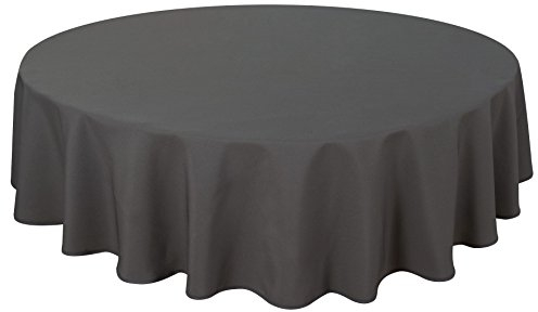 Home Direct Qualitäts Tischdecke Textil Rund 180 cm, Farbe wählbar Dunkelgrau