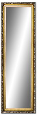 130 x 40cm, 40 x 130cm Spiegel mit Rahmen, Badezimmerspiegel Antik, Alte Spiegel, Handgefertigte, Stabiler Rückwand, Rahmenleiste: 60 mm breit und 45 mm hoch, Rahmen Farbe: Gold