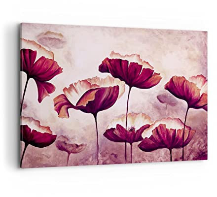 Bilder auf Leinwand 100x70cm Leinwandbild mit Rahmen Mohn Blume Wiese Groß Wanddeko Bild Schlafzimmer Küche Deko Wandbilder Dekoration Wohnzimmer Wall Decor Canvas Wand Kunstdruck Art AA100x70-3934