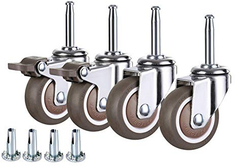 Kinderbett Leise Rollen Gummi 2 Zoll M8 Stielrollen Mit Bremse Universal- Schwenken Möbel Wagen Lenkrollen Sicher Für Parkettboden Teppich 50mm 4 Packungen -180KG