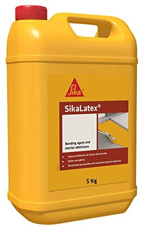 Sika - SikaLatex, Bianco - Additivo per malte e agente adesivo resistente all'acqua - Aumenta l'aderenza e la resistenza all'abrasione - Tanica 5kg