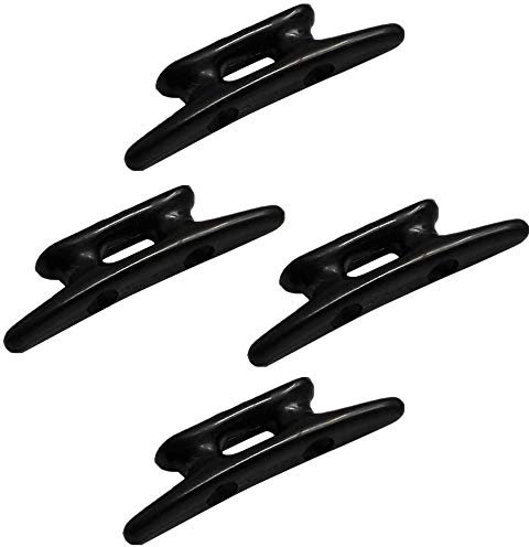 POFET 4pcs 4inch Black Nylon Closed Base Cleat Rope Cleat Anzug für Marine Boat Dock Yacht Kanu Beiboot Zubehör
