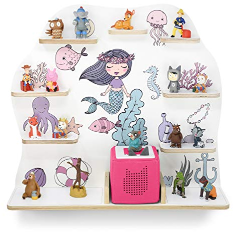 stadtecken Kinder Regal für Musikbox I Geeignet für die Toniebox und ca. 50 Tonies I Perfekte Aufbewahrung für Kinderzimmer I zum Aufstellen oder Aufhängen (Blumenprinzessin, Groß)