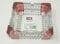 Glass Ashtray – 12x12cm Square Crystal-Cut Red & Clear Design – Heavyweight Glass for Indoor & Outdoor Use – Elegant Tabletop Ash Tray JR1207