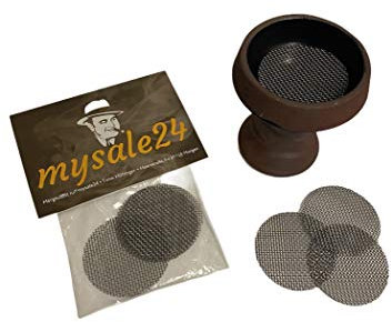 mysale24.de Shisha Wasserpfeife Tonkopf Sieb 3 STÜCK im Set aus hochwertigem Edelstahl für Wasserpfeifen Tonköpfe universal