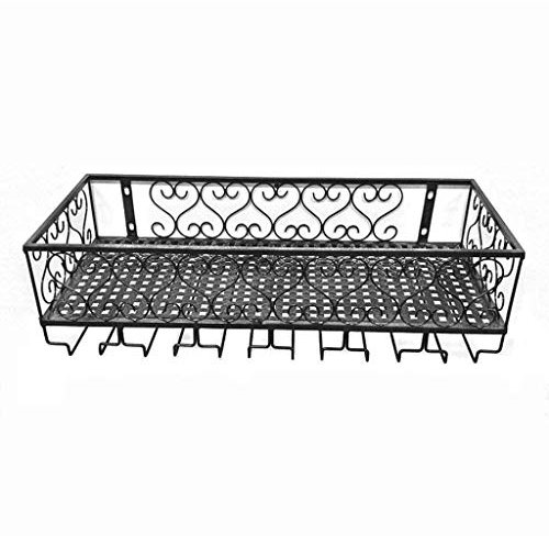 WLABCD Rack À Vin Accueil Porte-Vins Racque de Verre Restaurant Tablette À Vin Avec Support de Verre, Porte-Vin En Métal Molleton, Support de Stockage À Tige Suspendu, Pour Barre/Cuisine/Armoire,