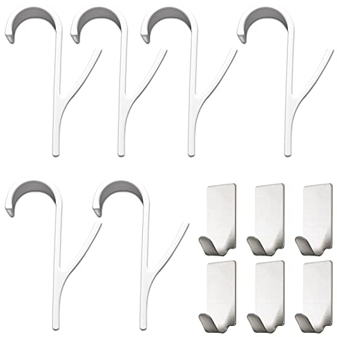 XIAOMAOMAO 6 Pezzi Appendini per Termoarredo, 6 pezzi di Ganci Adesivi per Asciugamani in Acciaio Inossidabile(12 Pezzi)