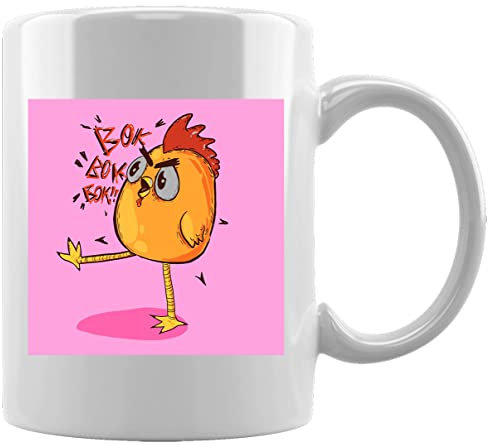 Bok Bok Bok Bird Keramikbecher Weißes Kaffee Tee Wasser Tasse Büro Home Ceramic White Mug Cup