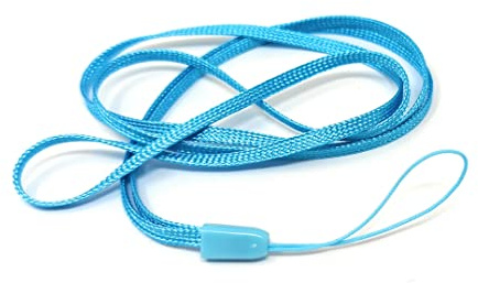 System-S 5X Halsband Umhängeband Trageband mit Schlaufe in Blau für Smartphone MP3-Player