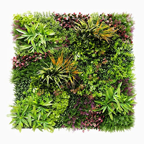 SYNTHAIETIK Mur Végétal Artificiel Wood Colors Prix/m² Plaque de 1m *1m décoration Murale Palette automnale vibrante