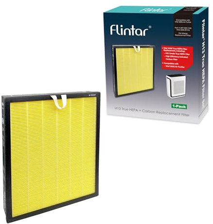 Flintar Vital 200S Pet Allergy Replacement Filter, Compatible with LEVOIT Vital 200S Air Purifier, H13 True HEPA + Activated Carbon Replacement filter, Part # Vital 200S-RF-PA, 1-Pack