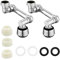 ZIOYA 2 Stk Drehbarer Multifunktionaler Verlängerungshahn 1080° Drehbarer Wasserhahn Aufsatz 2 Sprühmodi Wasserhahn Aufsatz Faucet Extender mit Adapter für Wasserhahn Verlängerung,Silber