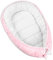 PIMKO Babynest 2seitig Plüsch nestchen für Baby Kuschelnest Babykokon für Säuglinge und Neugeborene Baby Nest für mädchen Junge Ultra-weich babybett - Rosa Plüsch
