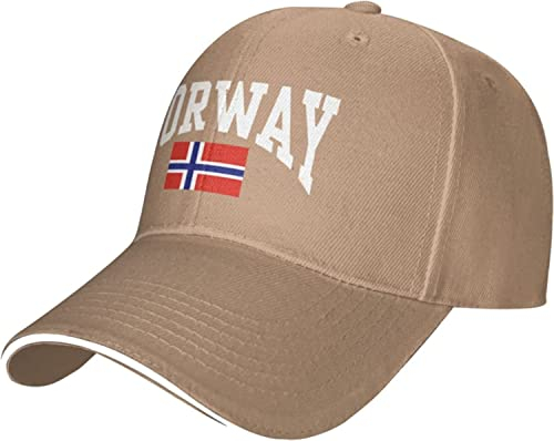 XVBCDFG Verstellbare Sandwich-Bill-Mütze mit norwegischer Flagge, Baseballkappe, Trucker-Kappe