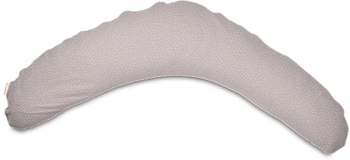 ULLENBOOM Stillkissen 190 cm - 100% OEKO-TEX Materialien, Ideal als Schwangerschaftskissen & Seitenschläferkissen - Stillkissenbezug 100% Baumwolle, Füllung: Mikroperlen, Musselin Grau