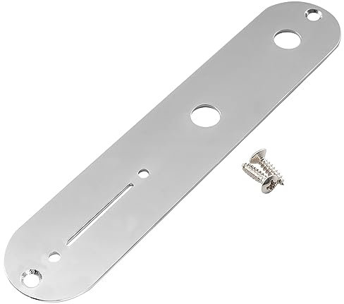 Musiclily Pro 32mm Piastra Controlli Telecaster in Acciaio con Foro Stretto Potenziometro per Chitarra Elettrica tipo Tele, Cromato