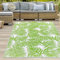 Teppich-Traum Outdoor Außen Teppich wetterfest Kunststoff Camping Vorzeltteppich Gartenteppich Balkonteppich Tropisches Palmen-Design grün-weiß 150 x 220 cm