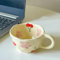 RAEF Tasses en céramique, Tasses à café, Fleur irrégulière pincée à la Main, Tasse de thé au Lait, Style coréen, Tasse de Petit déjeuner à l'avoine, Verres de Cuisine