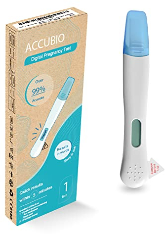 ACCUBIO Test de grossesse numérique Première réponse Test de grossesse précoce, test de fertilité HCG, détection rapide à domicile, précision à plus de 99%, résultat en mots en 5 minutes, 1test