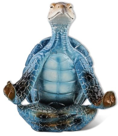 HOMURY Yoga Schildkröte Meditationsfigur Heimdekoration Yoga-Meeresschildkröten-Figur Garten Deko, Harz Meditierende Schildkröte Figur Meditations-Heimdekoration für Zuhause, Geschenksammlung, Büro