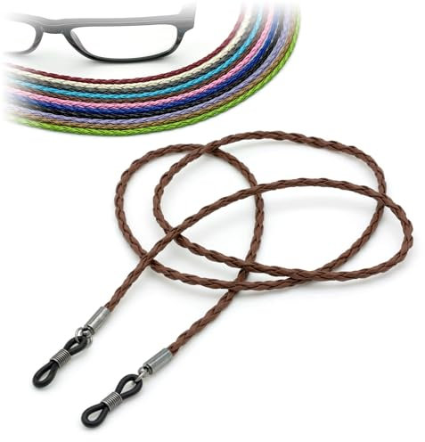 CKB LTD Brown PU Leather Spectacle Glasses Strap Sunglasses Cord Holder Neck Lanyard String 70cm, 1 Piece