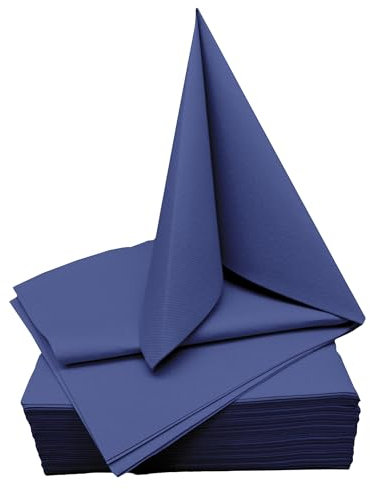 STAUBPIRAT Airlaid Servietten blau - 40 x 40 cm stoffähnlich, zur Dekoration für Event und Feier zu Weihnachten, Advent, Hochzeit, Silvester, Geburtstag, 50 Stück, royalblau