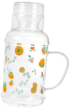 Cabilock 1 Juego jarra de agua fría de vidrio dispensador de agua de mesa Hervidor de agua fría duradero water bottle garrafa jarra de vidrio Vasos taza de agua hervidor de agua de vidrio