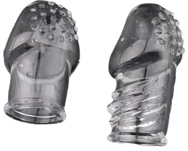 2PCS Transparente Verlängerung Wiederverwendbare Kondom Penis Ärmel Männliche Vergrößerung Zeit Verzögerung Spike Clit Massager Abdeckung Kristallklare Kondome Erwachsenes Sex Spielzeug