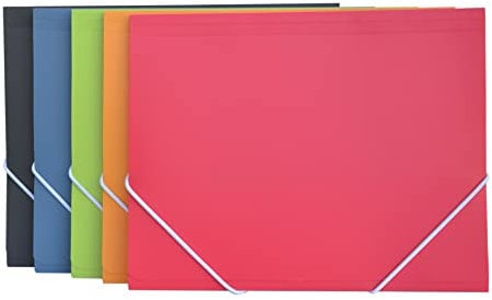 A5 Vital Colors Gummizugmappe, 100 % recycelbar, Quartilgröße, ideal für Rechnungen, Quittungen usw., robuster runder Gummizugverschluss, 51018 (5, sortiert)