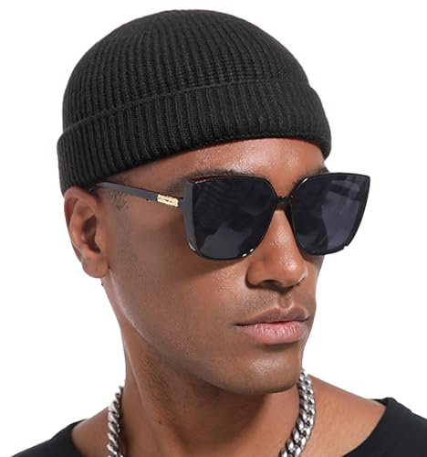 PHILIGHTS Fisherman Beanie-Mütze, dünne Wolle, für Herren, Damen, Trawler, Totenkopfmützen, 1 Schwarz, Einheitsgr��e