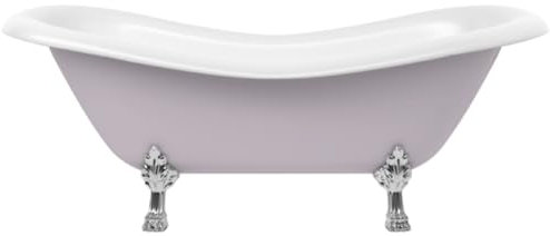 Casa Padrino Jugendstil Badewanne Grau/Weiß/Silber 188 cm - Freistehende Retro Stil Badewanne