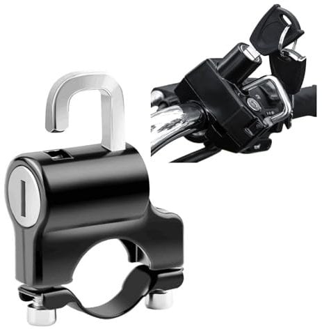 Motorrad Lenkerschloss Motorrad Bremsschloss Legierung Lenkergriff Bremshebel Schloss Für Motorrad Fahrrad Anti Diebstahl Griffschloss Motorrad Lenker Gasbremsschloss Für Roller Mopeds ATV
