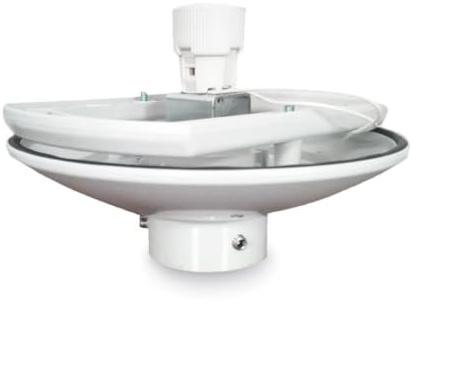EXTRUMOL | Base de Policarbonato Gris | Difusor Esférico E27 | Soporte Hemisférico para Luminaria de Exterior e Interior | Con Junta de Estanqueidad de Poliuretano y Reductor de Conexión 50/60 mm