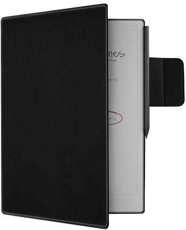 WALNEW Hülle für Remarkable Paper Pro, schlanke, leichte Schutzhülle mit Stifthalter, Auto Schlaf/Wach Buchumschlag für Remarkable Paper Pro 11,8 (2024 veröffentlicht) (Schwarz)