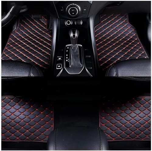 zjxhnb Auto Fußmatten Für Skoda Kodiaq (SUV) 5-seat 2016-2021 2022 2023, Innenraumteppich Wasserdichtes Autozubehör Automatten Allwetter Auto Teppiche,Black Red