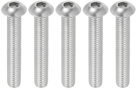 PATIKIL Vis à tête cylindrique à six pans creux 3/8-16 x 2-1/2, 5 pièces, en acier inoxydable 304, 18-8, empreinte hexagonale, filetage complet, filetage fin UNC