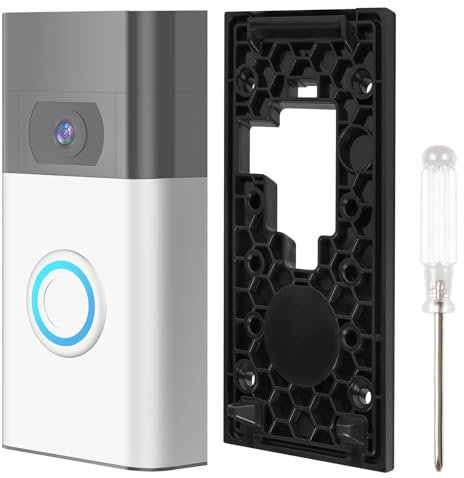 AMFUN No-Drill Doorbell Mount for Video Doorbell (2nd Generation - 2020 Release), Strong Adhesive Video Doorbell 2nd Generation - 2020 Release No-Drilling Mounting Plate Kit for Office, Home
