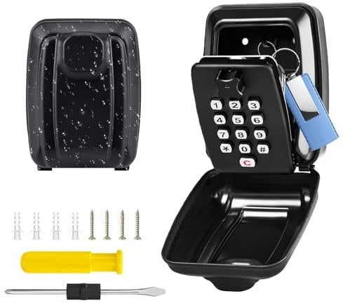 APKOL Boite a Clefs Securisee Exterieur Avec tournevis + vis, Grande Boîte à Clés 12 Chiffres Boite a Clef Aver Code, étanche à l'eau et à la Rouille Coffre a Clef Murale pour Maison Usine Garage