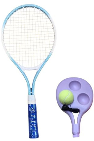 Folpus Tennis Ball Tennis Rebounder Set Selbst üben Tennisschläger 21 Zoll für Park, Blau