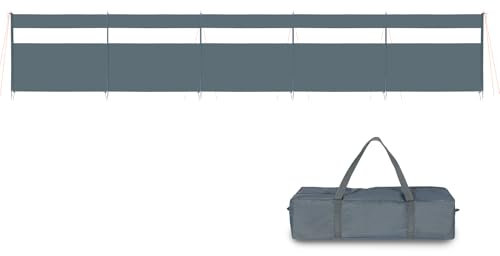 REDCAMP Wind Breakers for Camping,7m Heavy Duty Camping Windbreaker Outdoor Caravan Privacy Shield with Top Window,for 8 Garden Barbecue Picnic Bonfire Charcoal Grills, Grey